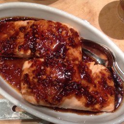 Lachs mit Honig-Senf-Sauce