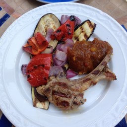 Mango-Chutney zu Grillgemüse und Lamm